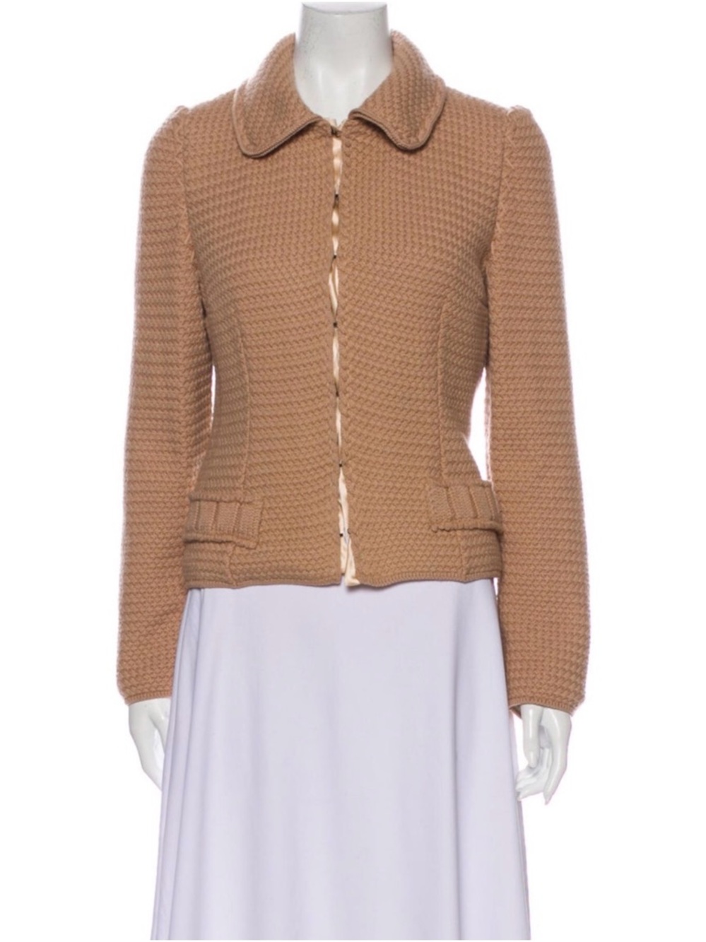 Dolce & Gabbana Camel Knit Button-Front Blazer